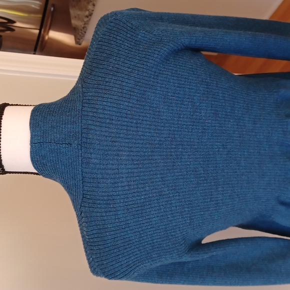 Eileen Fisher Teal Blue Peplum Cardigan Women's S - Picture 9 of 16